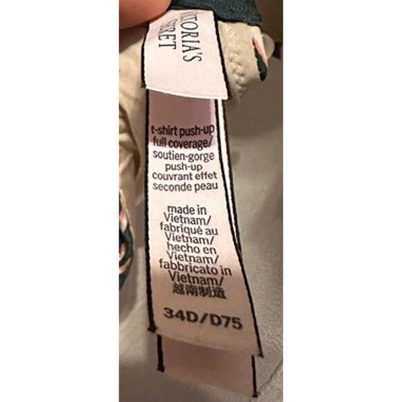 Victoria's Secret 34D Push-Up T-Shirt Zebra Striped Bra - Picture 3 of 3